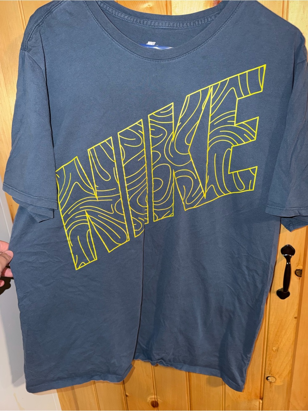 Nike Men's Navy Blue Graphic Logo T-Shirt- Size XL- Y2K